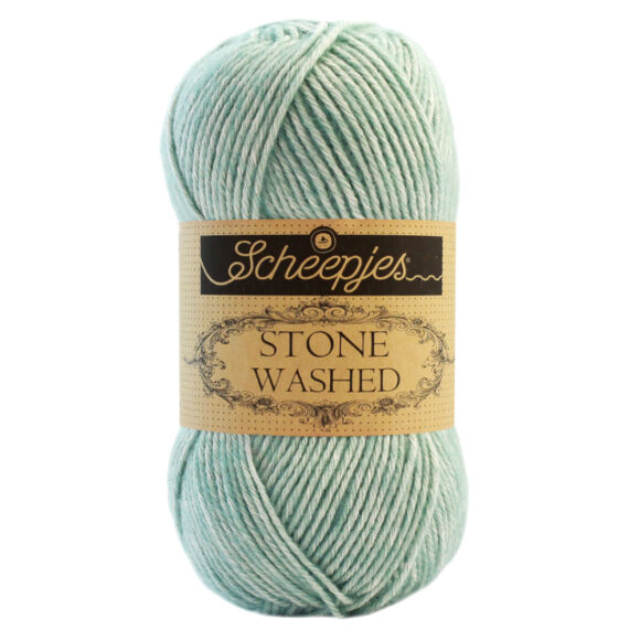 Scheepjes Stone Washed 828 Larimar - halvány kék pamut fonal - light blue-gray cotton yarn