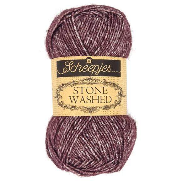 Scheepjes Stone Washed 830 Lepidolite - sötétlila pamut keverék fonal