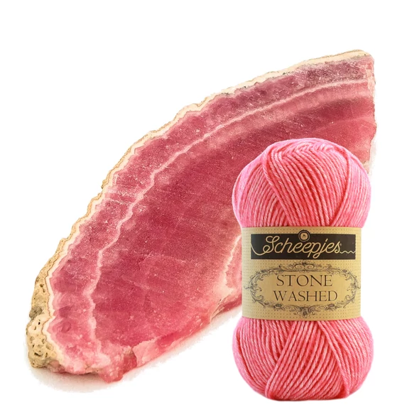 Scheepjes Stone Washed 820 Rhodochrosite - rózsaszín pamut fonal - pink cotton yarn