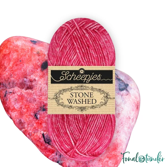 Scheepjes Stone Washed 839 Eudialyte - élénk rózsaszín pamut fonal - pink yarn