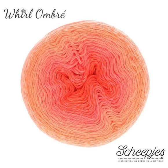 Scheepjes Whirl 557 Coral Catastrophe - orange - narancsos piros - keverék fonal - yarn cake