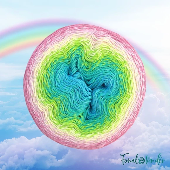 Scheepjes Whirl 768 Sherbet Rainbow - pamut-akril keverék fonal - yarn cake