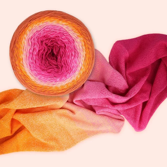 Scheepjes Cotton Whirl  703 Sugary Sunset - színátmenetes fonal - yarn cake