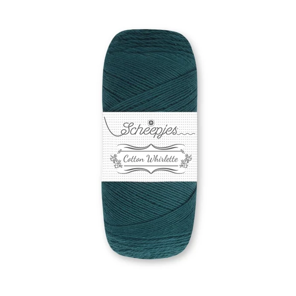 Scheepjes Cotton Whirlette 813 Seaweed sötét türkiz zöld fonal - green yarn