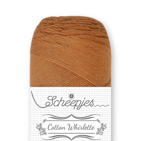 Scheepjes Cotton Whirlette 824 Almond - barna fonal - brown yarn
