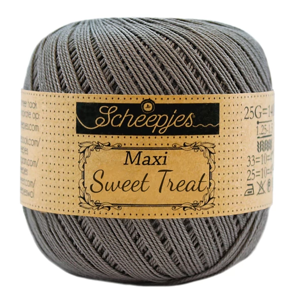 Scheepjes Maxi Sweet Treat 242 Metal Gray - fémes szürke pamut fonal  - gray cotton yarn