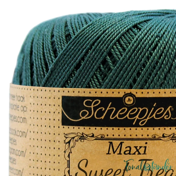 Scheepjes Maxi Sweet Treat 244 Spruce fenyőzöld pamut fonal  - cotton yarn
