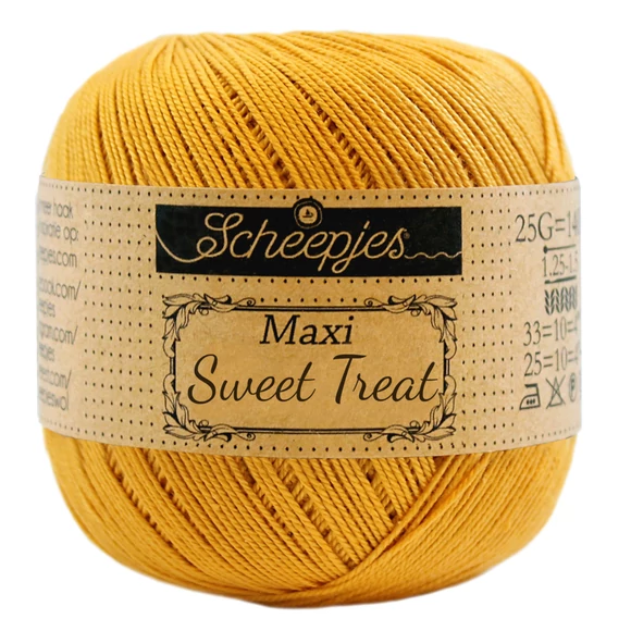 Scheepjes Maxi Sweet Treat 249 Saffron - sáfrány sárga pamut fonal  - yellow cotton yarn