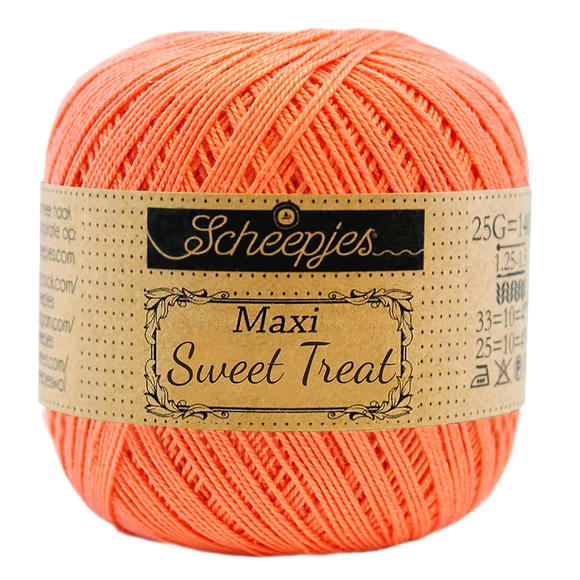 Scheepjes Maxi Sweet Treat 410 Rich Coral - korall szín pamut fonal - cotton yarn