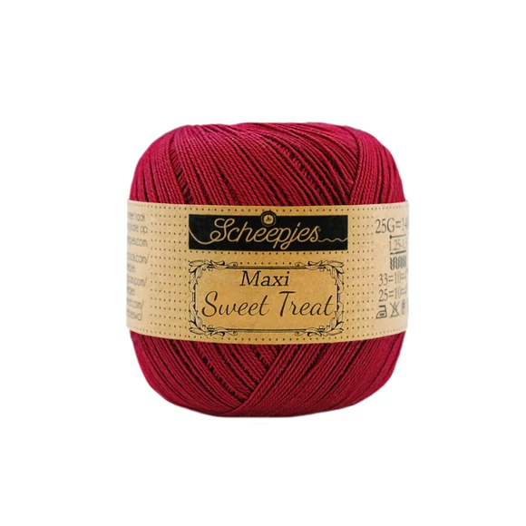 Scheepjes Maxi Sweet Treat 517 Ruby - rubinvörös pamut fonal  - cotton yarn
