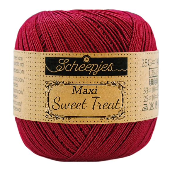 Scheepjes Maxi Sweet Treat 517 Ruby - rubinvörös pamut fonal  - cotton yarn