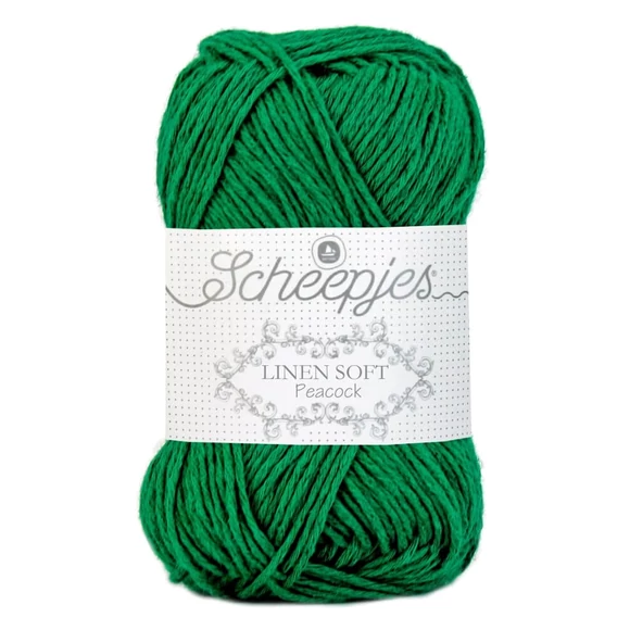 Scheepjes Linen Soft 605 - grass-green - fűzöld - len keverék fonal - yarn blend