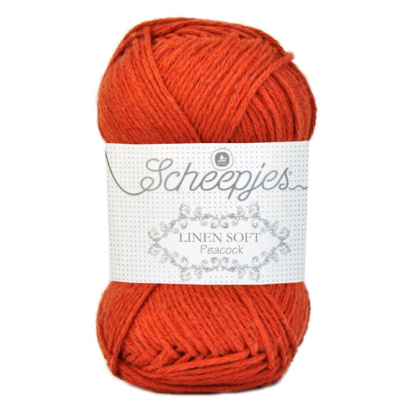Scheepjes Linen Soft 609 - orange-red - narancspiros - len keverék fonal - yarn blend
