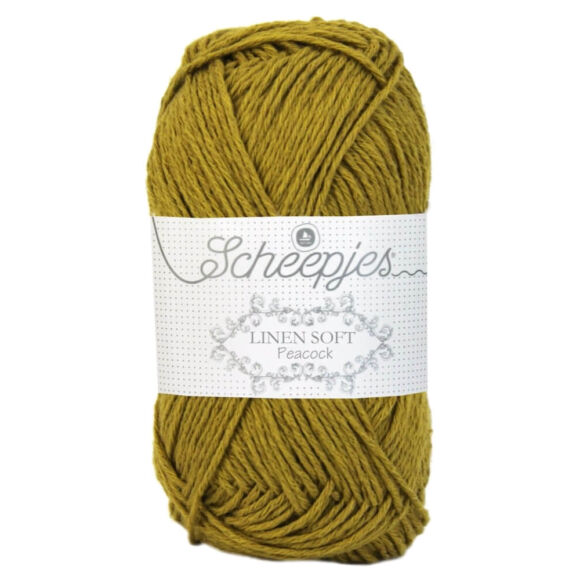 Scheepjes Linen Soft 610 - mustard yellow - mustársárga - len keverék fonal - yarn blend