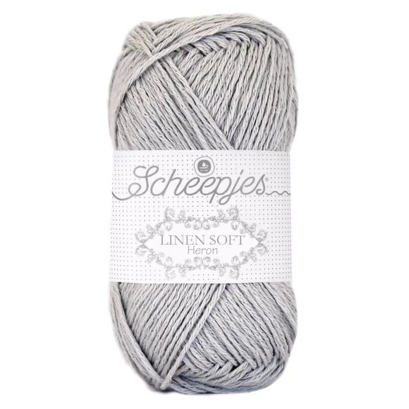 Scheepjes Linen Soft 618 Gray - len keverék fonal - yarn blend