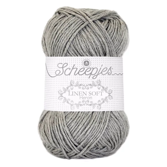 Scheepjes Linen Soft 619 dark grey - szürke - len keverék fonal - yarn blend