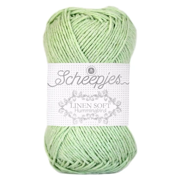 Scheepjes Linen Soft 622 - világos almazöld len tartalmú fonal