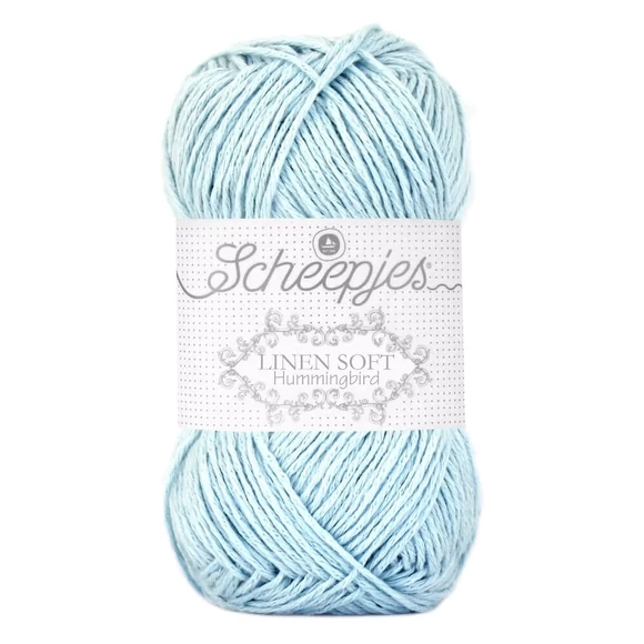Scheepjes Linen Soft 629 - light blue - világoskék - len keverék fonal - yarn blend