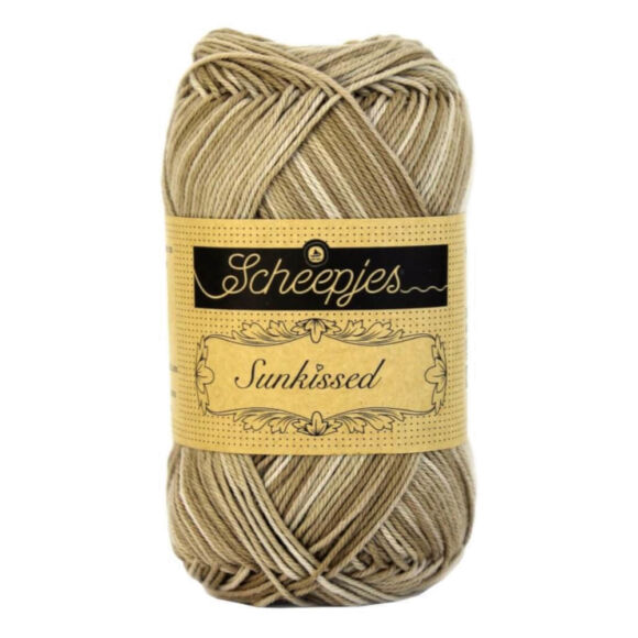 Scheepjes Sunkissed 02 San Dunes - brown - drapp pamut fonal  - cotton yarn