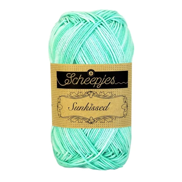 Scheepjes Sunkissed 07 Pistachio Ice - türkiz kék pamut fonal