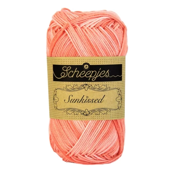 Scheepjes Sunkissed 11 Peach Ice - turquoise - türkiz kék pamut fonal  - cotton yarn