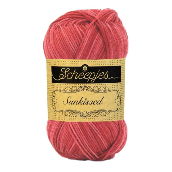 Scheepjes Sunkissed 13 Cherry Ice - red - piros pamut fonal  - cotton yarn
