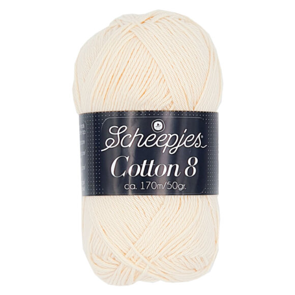 Scheepjes Cotton8 501 light beige - törtfehér pamut fonal  - cotton yarn