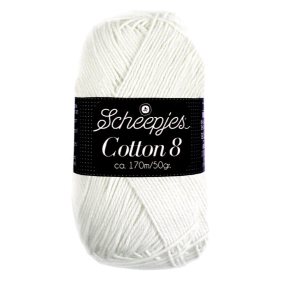 Scheepjes Cotton8 502 snow white - hófehér pamut fonal  - cotton yarn