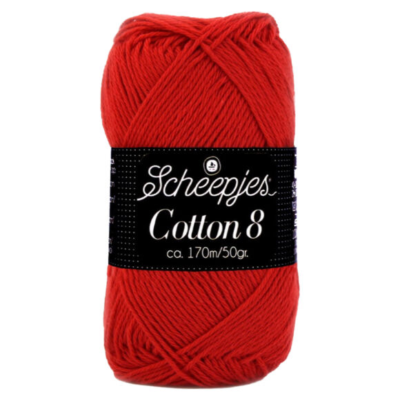 Scheepjes Cotton8 510 red - piros pamut fonal  - cotton yarn