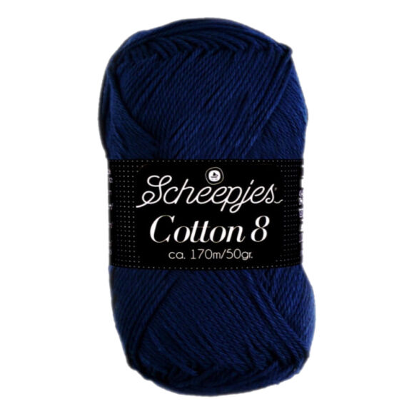 Scheepjes Cotton8 527 deep blue - sötétkék pamut fonal  - cotton yarn