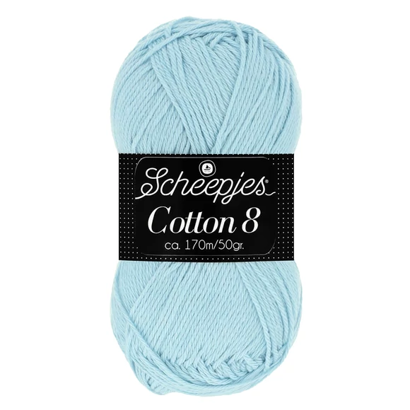 Scheepjes Cotton8 652 light blue - halvány kék pamut fonal  - cotton yarn