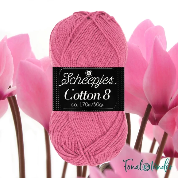 Scheepjes Cotton8 653 Pink - rózsaszín pamut fonal  - cotton yarn