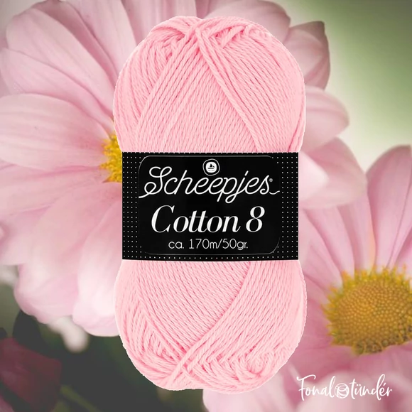 Scheepjes Cotton8 654 pink - rózsaszín pamut fonal  - cotton yarn