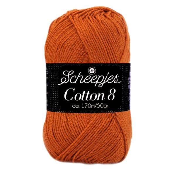 Scheepjes Cotton8 671 dark orange - sötét narancs pamut fonal  - cotton yarn