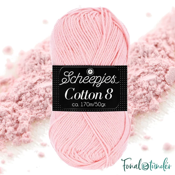 Scheepjes Cotton8 718 pink - púderrózsaszín pamut fonal  - cotton yarn