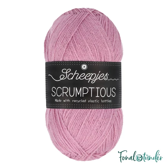 Scheepjes Scrumptious  307 Raspberry Mousse - rózsaszín öko akril fonal - recycled pink acrylic yarn blend