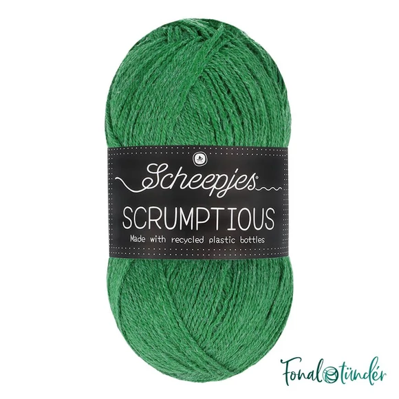 Scheepjes Scrumptious 319 Matcha Chocolate Brownie - élénk zöld öko akril fonal - recycled green acrylic yarn