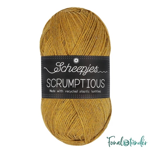 Scheepjes Scrumptious 323 Cinnamon Peach Cobbler - sárga öko akril fonal - recycled yellow acrylic yarn blend
