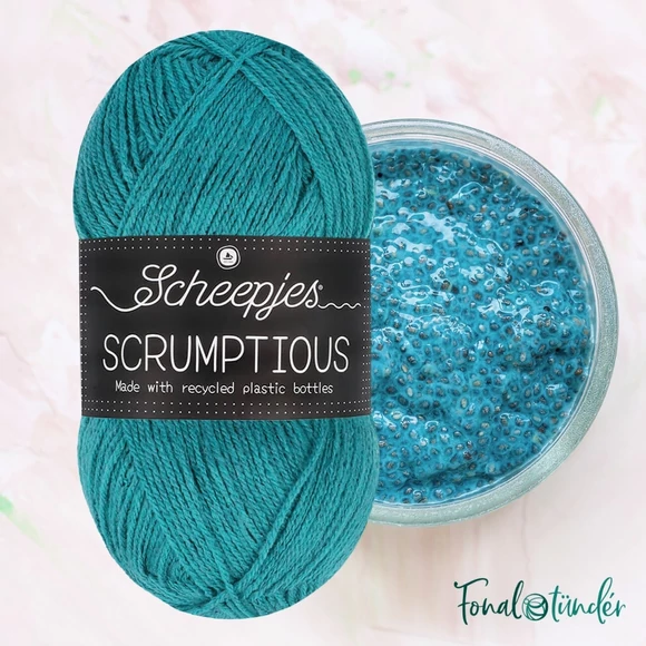 Scheepjes Scrumptious 328 Ocean Pudding Cup - kék öko akril fonal - recycled blue acrylic yarn blend