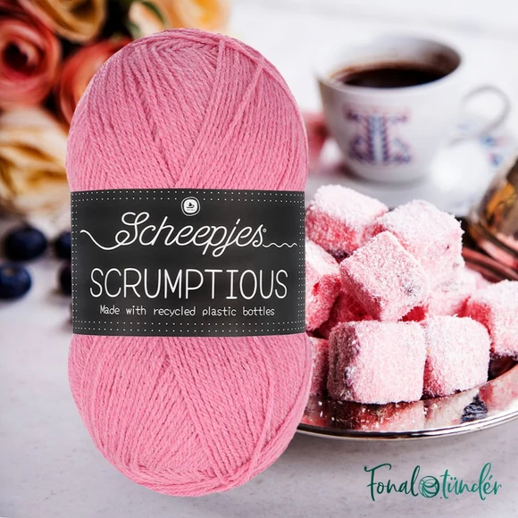 Scheepjes Scrumptious  331Turkish Delight - rózsaszín öko akril fonal - recycled pink acrylic yarn blend