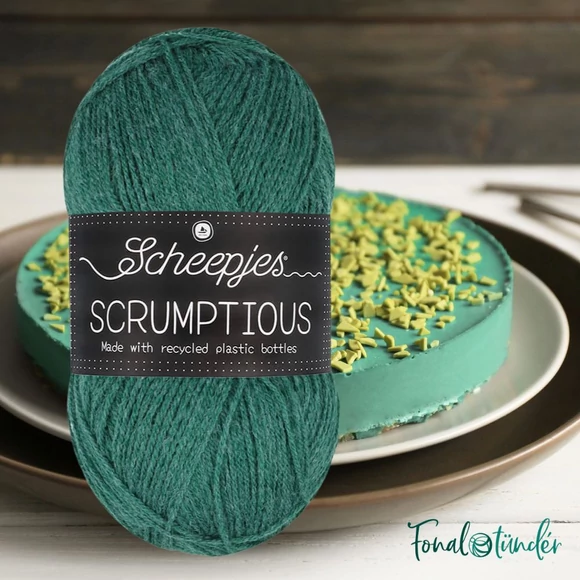 Scheepjes Scrumptious 338 Spirulina Bites - zöld öko akril fonal - recycled green acrylic yarn