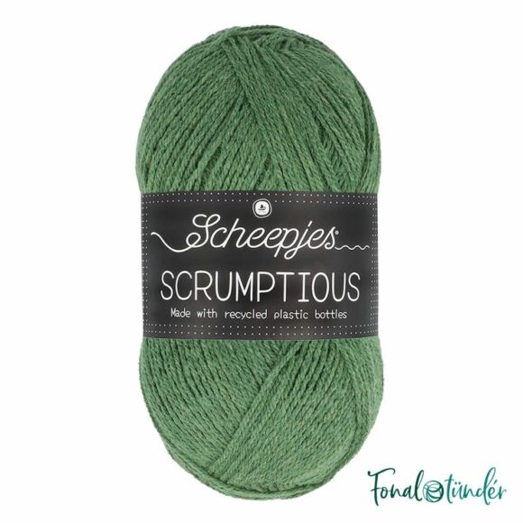 Scheepjes Scrumptious 344 Pistachio Mafroukeh - sötétzöld öko akril fonal - recycled green acrylic yarn blend