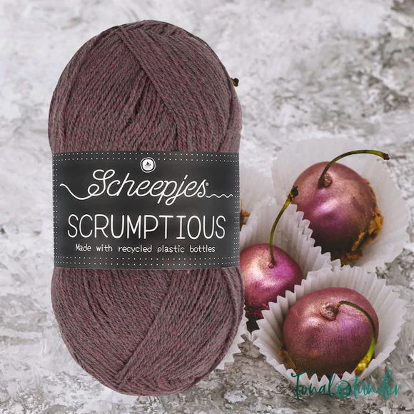 Scheepjes Scrumptious 345 Cherry Bonbon - barna öko akril fonal - recycled acrylic yarn blend