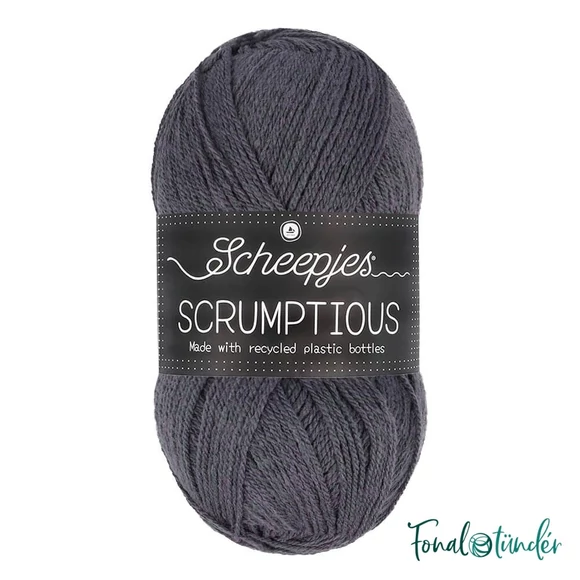 Scheepjes Scrumptious 348 Chocolate Berry Mug Cake - szürke öko akril fonal - recycled gray acrylic yarn blend