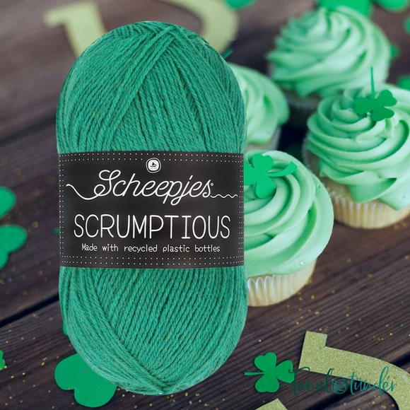 Scheepjes Scrumptious 350 Shamrock Shortbread - élénkzöld öko akril fonal - recycled green acrylic yarn