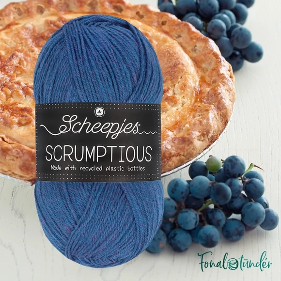 Scheepjes Scrumptious 356 Concord Grape Pie - liláskék öko akril fonal - recycled blue acrylic yarn blend