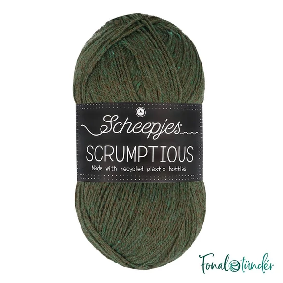 Scheepjes Scrumptious 360 Chocolate Mint Bark - sötétzöld öko akril fonal - recycled green acrylic yarn blend