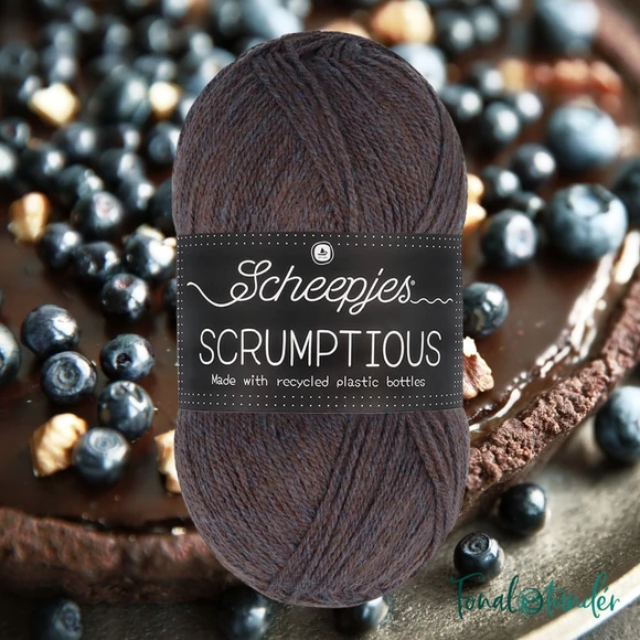 Scheepjes Scrumptious 361 Blueberry Chocolate Tart - szürke öko akril fonal - recycled gray acrylic yarn blend
