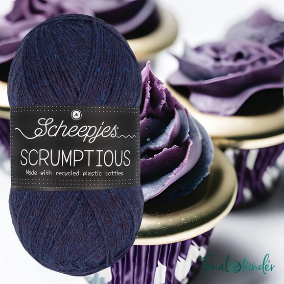 Scheepjes Scrumptious 366 Cosmic Cupcake - sötétlila öko akril fonal - recycled purple acrylic yarn blend