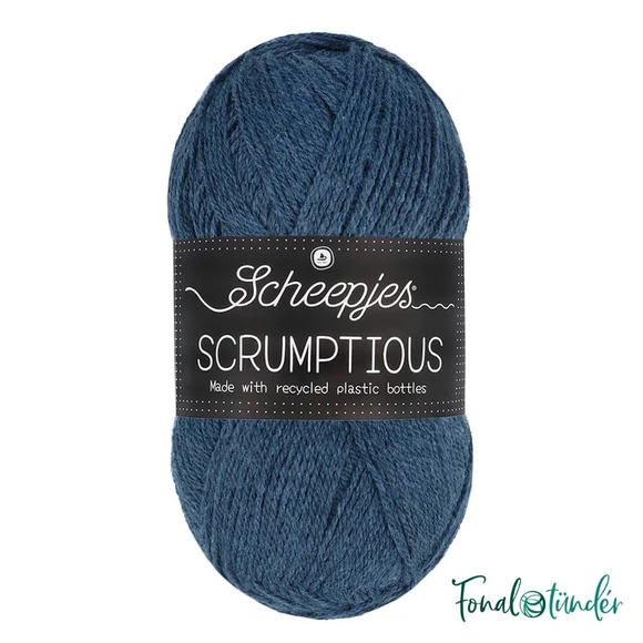 Scheepjes Scrumptious 370 Blueberry Parfait - hamvas kék öko akril fonal - recycled blue acrylic yarn blend